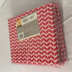 Intelligent Design Pink Chevron sheets set , twin xl